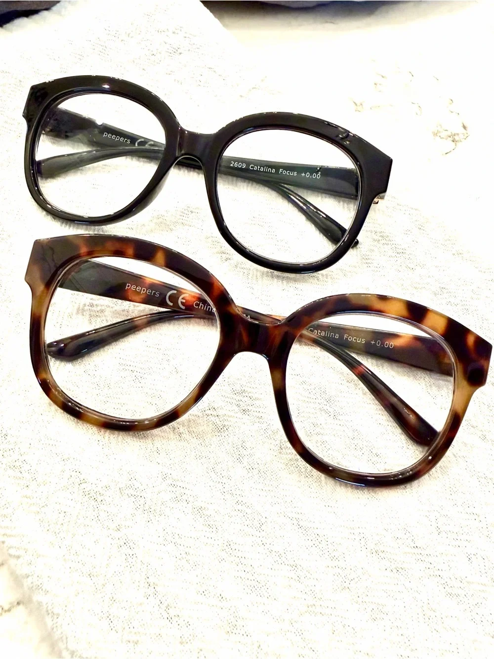 Peepers glasses 2 pair Catalina Focus Glasses Tortoise & Black 0.00 correction